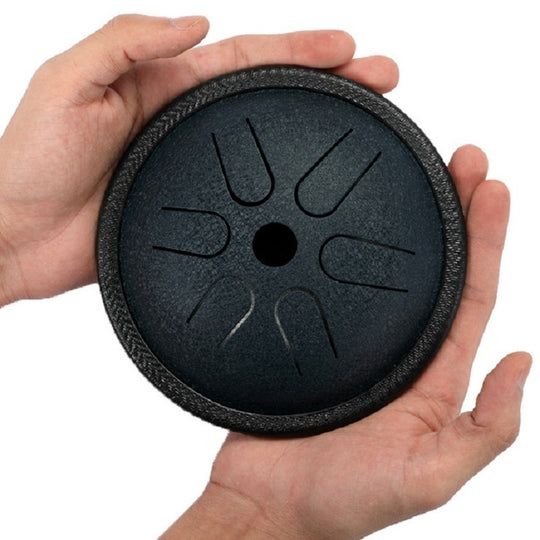 5.5 Inch Pocket Drum Ethereal Hand Drumming Leisure Travel Percussion Instrument(Navy Blue)