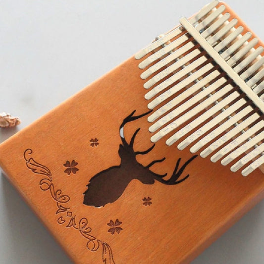 17-tone Kalimba Portable Thumb Piano, Style:Mahogany-Classic Deer - Keyboard Accessories by buy2fix | Online Shopping UK | buy2fix