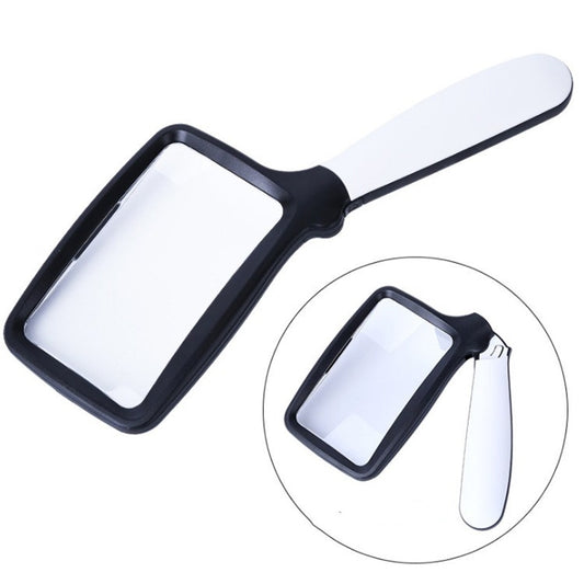 2X Handheld Folding Five LED Lights For Elderly People Reading Newspapers HD Acrylic Optical Lens Magnifying Glass - Hand Held Style by buy2fix | Online Shopping UK | buy2fix