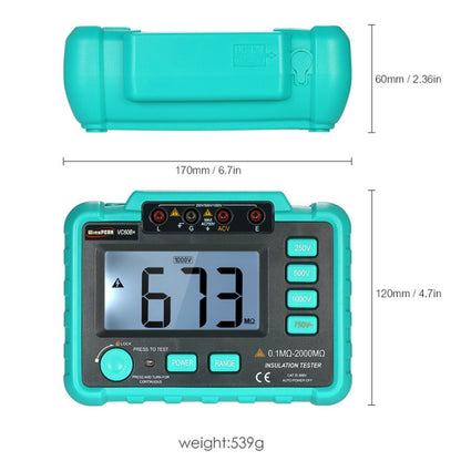 VC60B+ Digital Multimeter Measuring Instrument Digital Insulation Resistance Tester - Digital Multimeter by buy2fix | Online Shopping UK | buy2fix