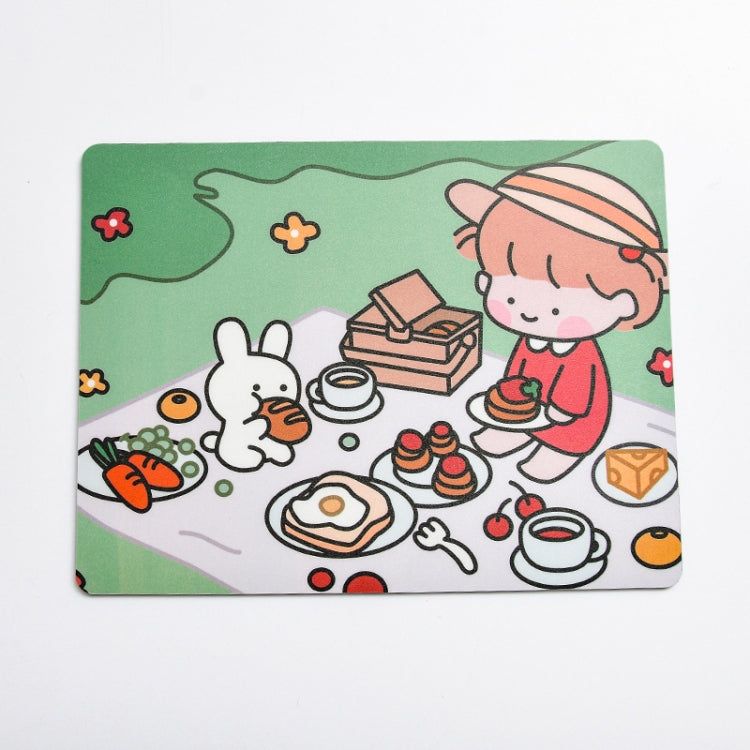 5 PCS Creative Cute Cartoon Rabbit Girl Mouse Pad Laptop Student Mouse Pad(Eating) by buy2fix
