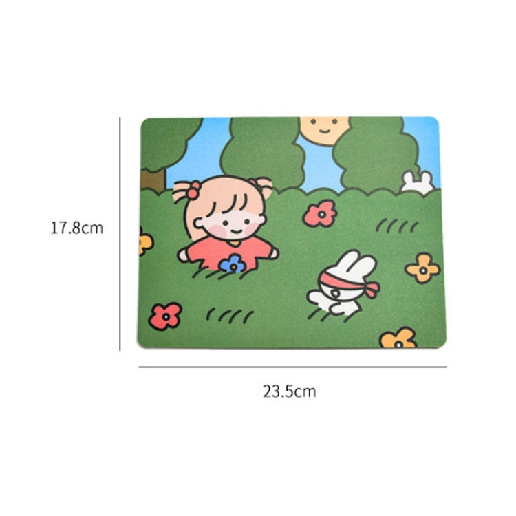 5 PCS Creative Cute Cartoon Rabbit Girl Mouse Pad Laptop Student Mouse Pad(Eating) by buy2fix
