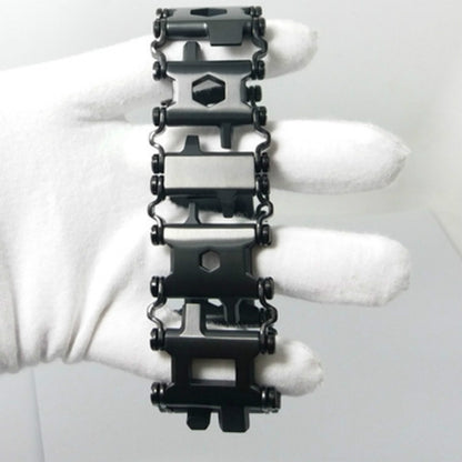 Multifunctional Stainless Steel Outdoor Survive Tool Bracelet for Men(Wide Black) by buy2fix