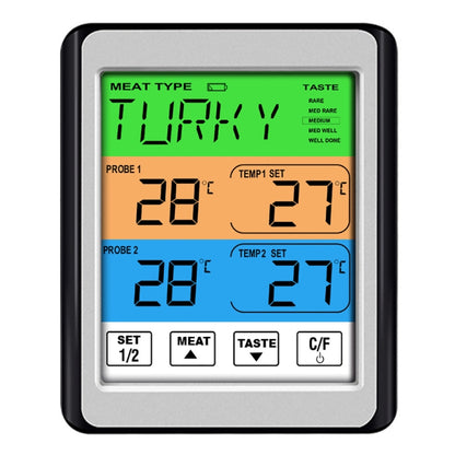 CH-212 Dual Probe Color Screen Smart Alarm Grill Kitchen Thermometer, Color:Colorful Backlight - Cooking Thermometers by buy2fix | Online Shopping UK | buy2fix