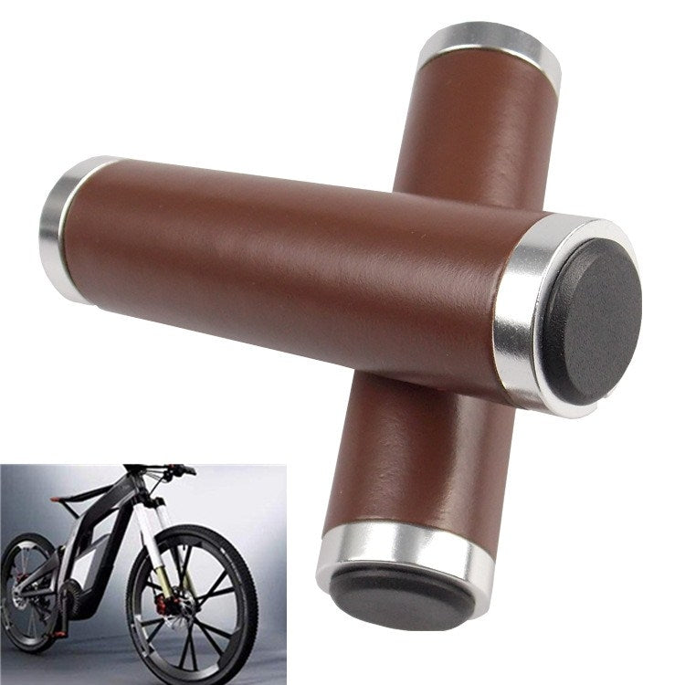 Retro Bicycle Leather Grip Cover Mountain Bike Comfortable Cowhide Grip Cover, Colour: HG005 Ordinary by buy2fix
