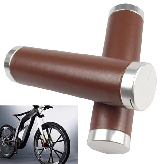 Retro Bicycle Leather Grip Cover Mountain Bike Comfortable Cowhide Grip Cover, Colour: HG005B Exquisite - Bicycle Grips by buy2fix | Online Shopping UK | buy2fix