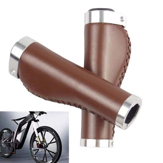 Retro Bicycle Leather Grip Cover Mountain Bike Comfortable Cowhide Grip Cover, Colour: HG006 Comfortable - Bicycle Grips by buy2fix | Online Shopping UK | buy2fix