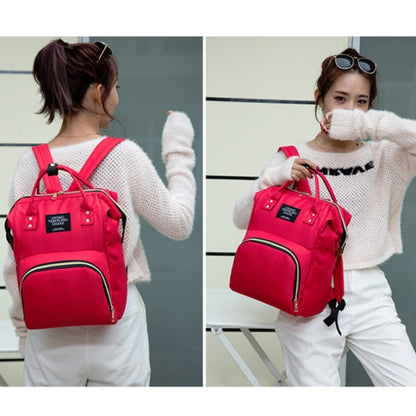 Mummy Bag Large Capacity Multifunctional Backpack Waterproof Baby Bottle Diaper Bag(Red Beige Blue) - Double-shoulder Bags by buy2fix | Online Shopping UK | buy2fix