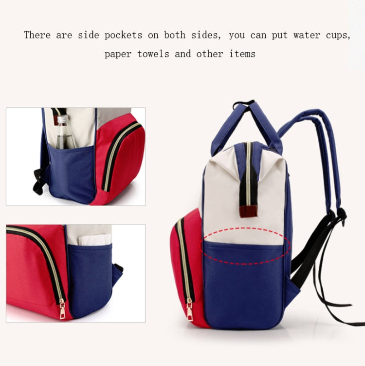 Mummy Bag Large Capacity Multifunctional Backpack Waterproof Baby Bottle Diaper Bag(Red Beige Blue) - Double-shoulder Bags by buy2fix | Online Shopping UK | buy2fix