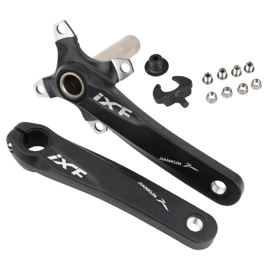 JIANKUN IXF Mountain Bike Hollow Crank Modified, Style:Left and Right Crank(Black) - Bottom Brackets by buy2fix | Online Shopping UK | buy2fix
