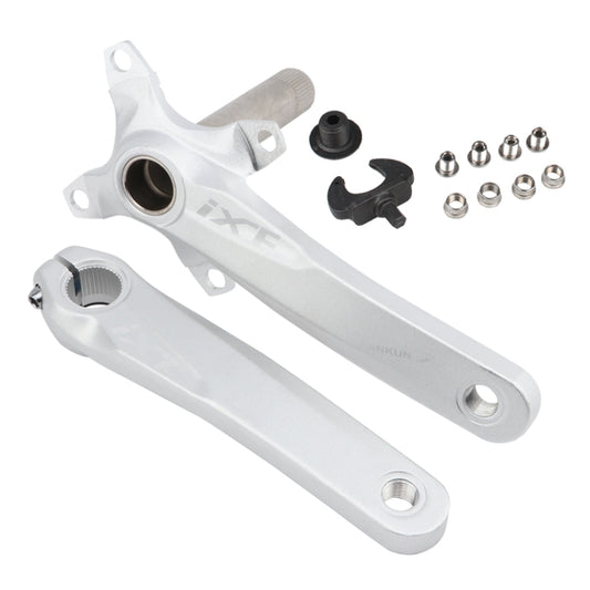 JIANKUN IXF Mountain Bike Hollow Crank Modified, Style:Left and Right Crank(Silver) - Bottom Brackets by buy2fix | Online Shopping UK | buy2fix