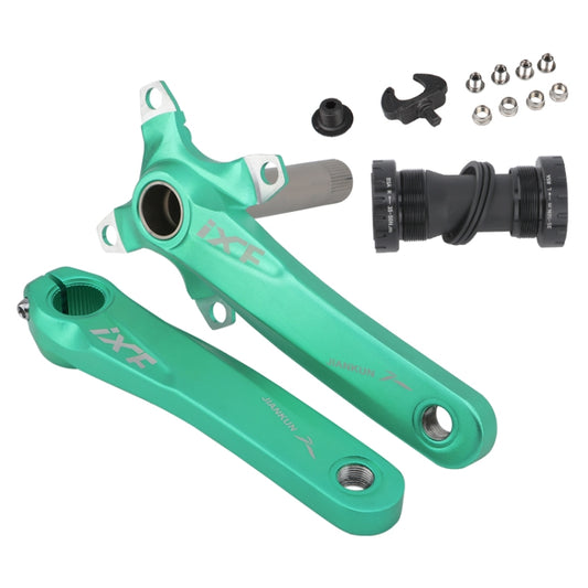 JIANKUN IXF Mountain Bike Hollow Crank Modified, Style:Left and Right Crank+Bottom Bracket(Green) - Bottom Brackets by buy2fix | Online Shopping UK | buy2fix