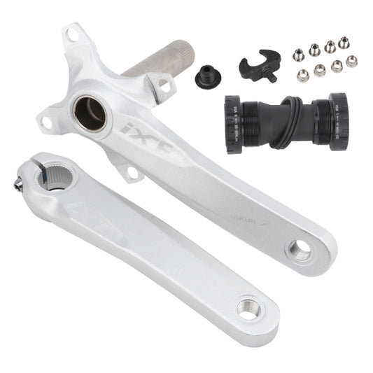 JIANKUN IXF Mountain Bike Hollow Crank Modified, Style:Left and Right Crank+Bottom Bracket(Silver) - Bottom Brackets by buy2fix | Online Shopping UK | buy2fix