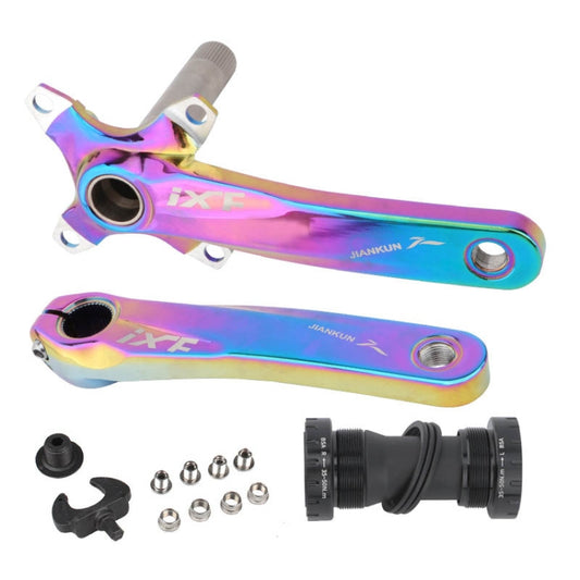 JIANKUN IXF Bike Crank Modified, Style:Left and Right Crank+Bottom Bracket(Electroplating Colorful) - Bottom Brackets by buy2fix | Online Shopping UK | buy2fix