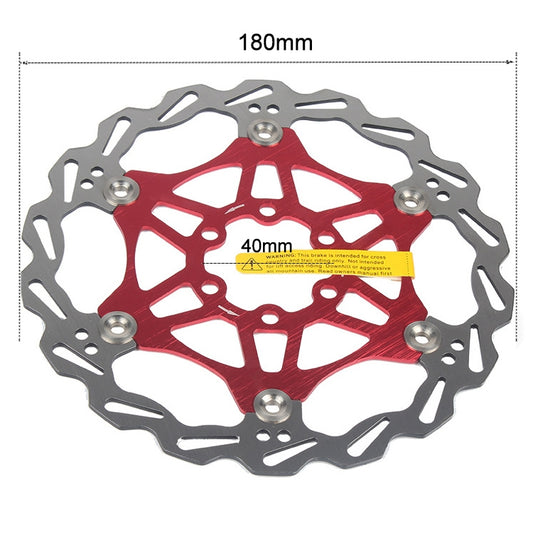 SNAIL FD-01 Mountain Bike Floating Disc Bicycle Brake Pad Six Nail Brake Disc, Size:180mm, Color:Red by SNAIL