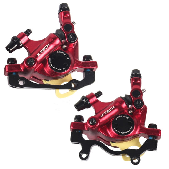 ZOOM HB100 Étrier de frein hydraulique pour vélo de montagne Câble de vélo pliant Tirez l'étrier de frein à disque hydraulique, style : avant et arrière (rouge)