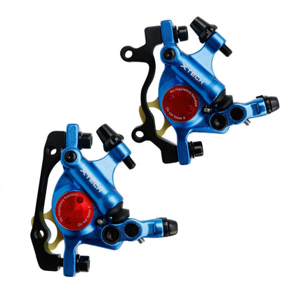 ZOOM HB100 Mountain Bike Hydraulic Brake Caliper Folding Bike Cable Pull Hydraulic Disc Brake Caliper, Style:Front and Rear(Blue) by Zoom