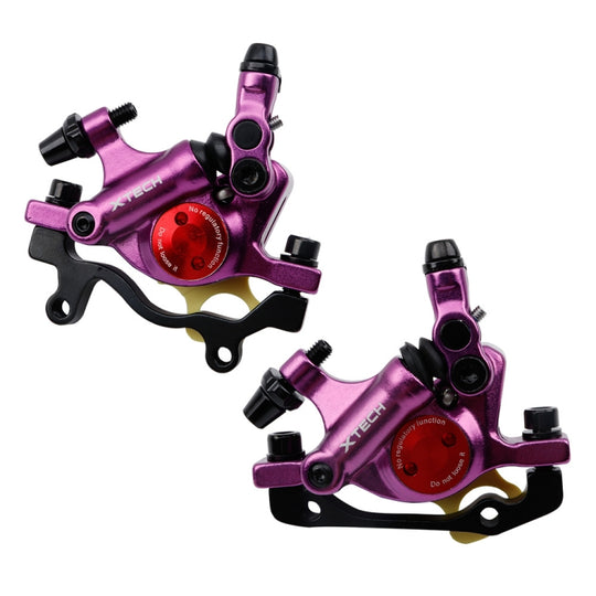 ZOOM HB100 Étrier de frein hydraulique pour vélo de montagne Câble de vélo pliant Tirez l'étrier de frein à disque hydraulique, style: avant et arrière (violet)