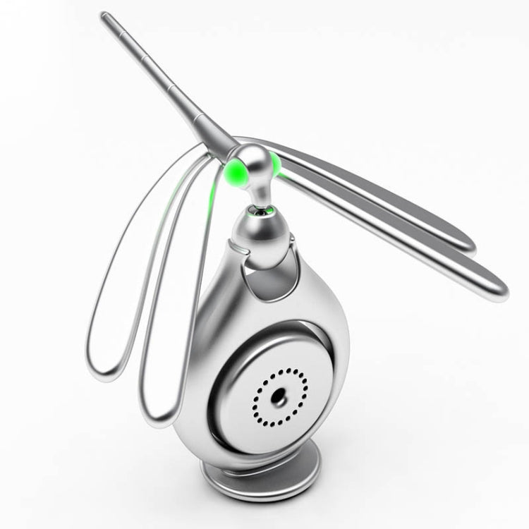 Car Aromatherapy Rotating Balance Dragonfly Creative Perfume Decoration(Silver) by buy2fix