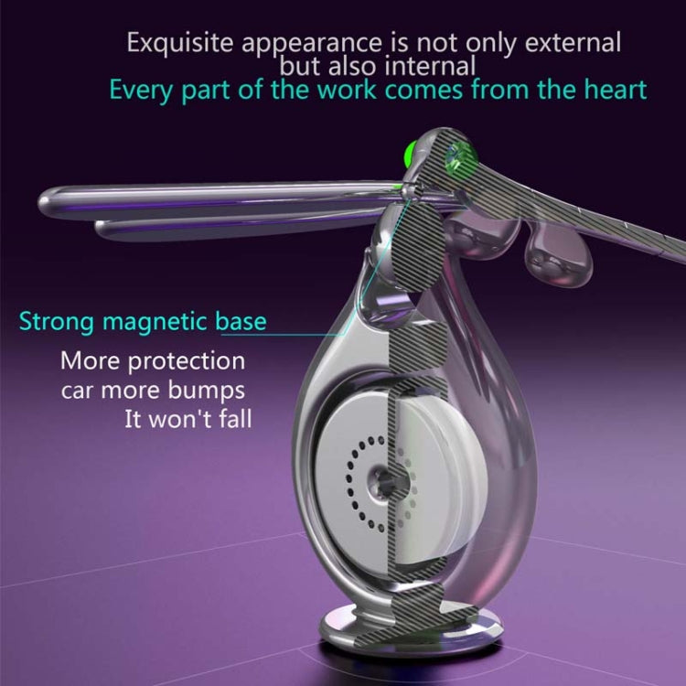 Car Aromatherapy Rotating Balance Dragonfly Creative Perfume Decoration(Silver) by buy2fix