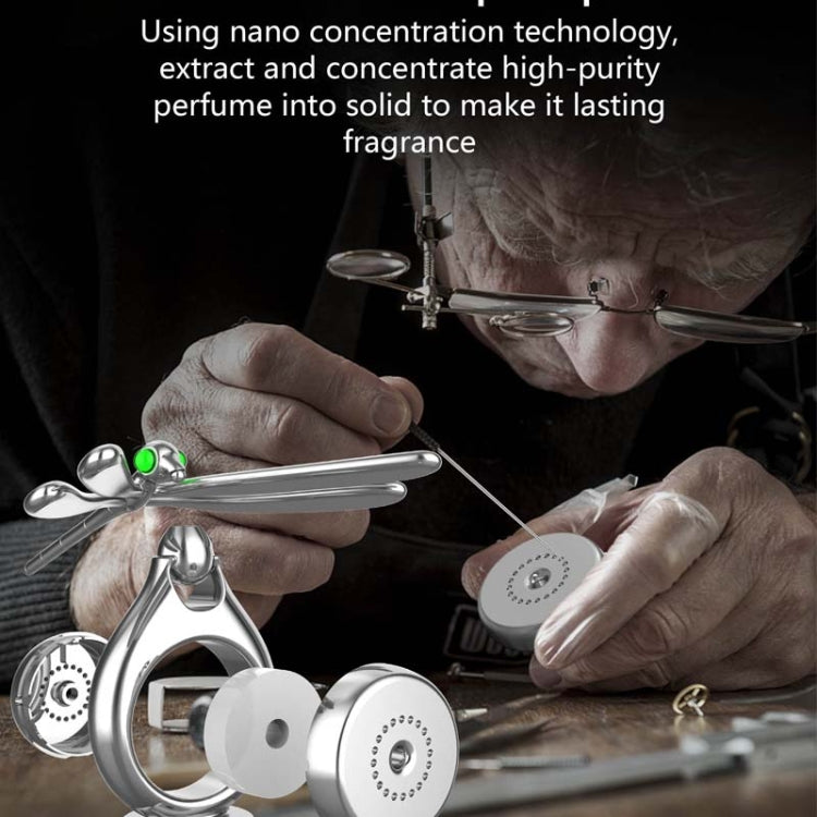 Car Aromatherapy Rotating Balance Dragonfly Creative Perfume Decoration(Silver) by buy2fix