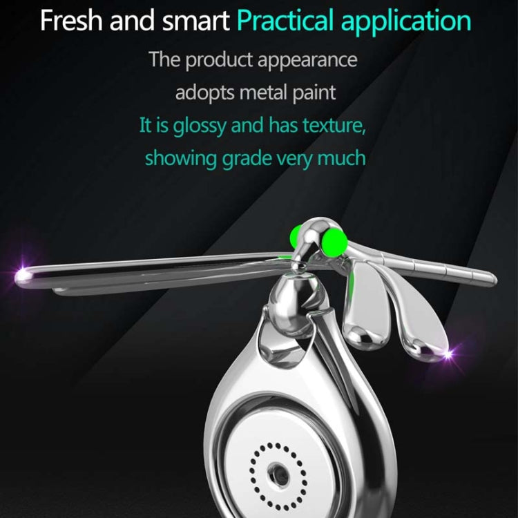 Car Aromatherapy Rotating Balance Dragonfly Creative Perfume Decoration(Silver) by buy2fix