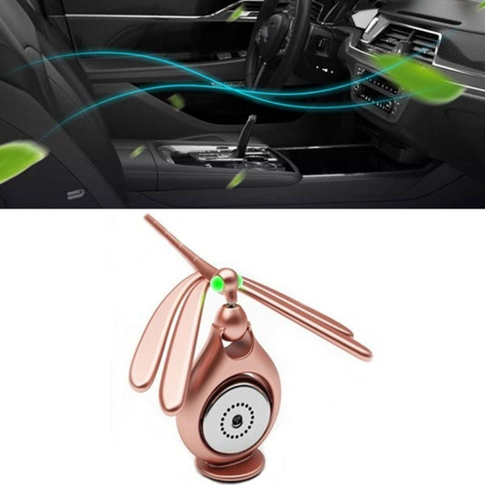 Car Aromatherapy Rotating Balance Dragonfly Creative Perfume Decoration(Rose Gold) by buy2fix
