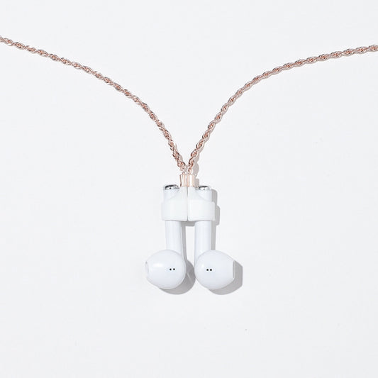 AIRPODS Wireless Headset Anti-lost Chain Strong Magnetic Sleeve Titanium Steel Stainless Steel Color Retention Anti-lost Necklace(Rose Gold) - Anti-lost & Holder by buy2fix | Online Shopping UK | buy2fix
