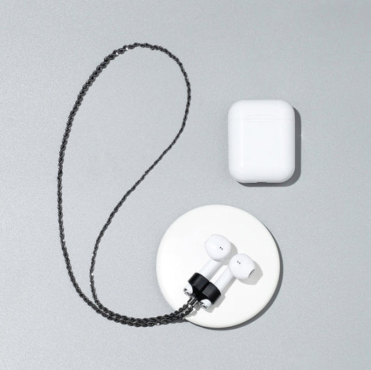 AIRPODS Wireless Headset Anti-lost Chain Strong Magnetic Sleeve Titanium Steel Stainless Steel Color Retention Anti-lost Necklace(Black Gold) - Anti-lost & Holder by buy2fix | Online Shopping UK | buy2fix
