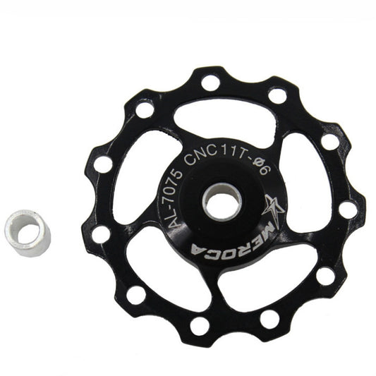 MEROCA Metal Bearings Mountain Bike Road Bike Rear Derailleur Guide Wheel 11T/13T Guide Wheel, Specification:11T, Color:Black - Guide wheels by buy2fix | Online Shopping UK | buy2fix