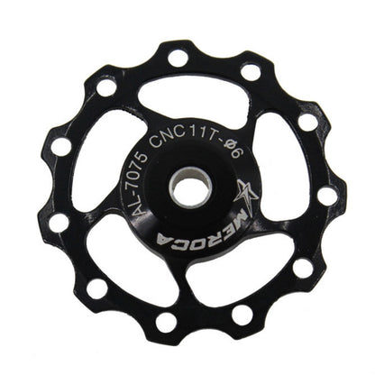 MEROCA Metal Bearings Mountain Bike Road Bike Rear Derailleur Guide Wheel 11T/13T Guide Wheel, Specification:11T, Color:Black - Guide wheels by buy2fix | Online Shopping UK | buy2fix