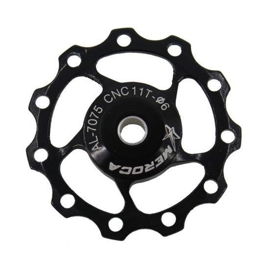 MEROCA Metal Bearings Mountain Bike Road Bike Rear Derailleur Guide Wheel 11T/13T Guide Wheel, Specification:11T, Color:Black - Guide wheels by buy2fix | Online Shopping UK | buy2fix