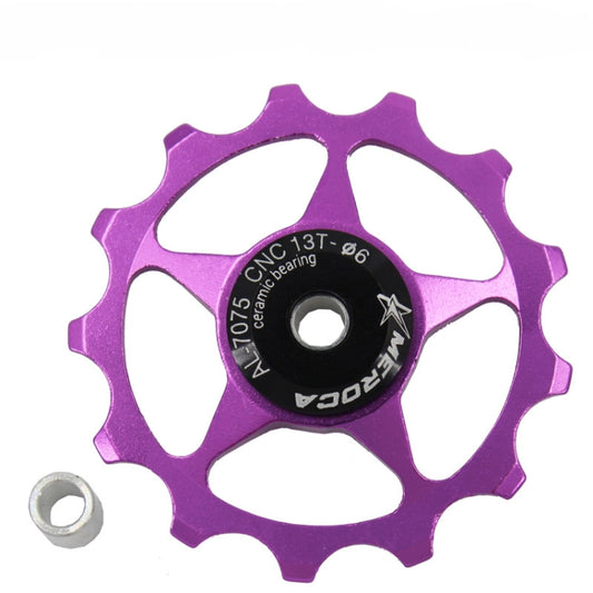 MEROCA Metal Bearings Mountain Bike Road Bike Rear Derailleur Guide Wheel 11T/13T Guide Wheel, Specification:13T, Color:Purple - Guide wheels by buy2fix | Online Shopping UK | buy2fix
