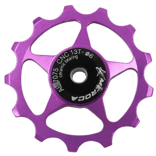 MEROCA Metal Bearings Mountain Bike Road Bike Rear Derailleur Guide Wheel 11T/13T Guide Wheel, Specification:13T, Color:Purple - Guide wheels by buy2fix | Online Shopping UK | buy2fix