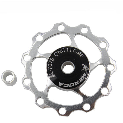 MEROCA Metal Bearings Mountain Bike Road Bike Rear Derailleur Guide Wheel 11T/13T Guide Wheel, Specification:11T, Color:Silver - Guide wheels by buy2fix | Online Shopping UK | buy2fix