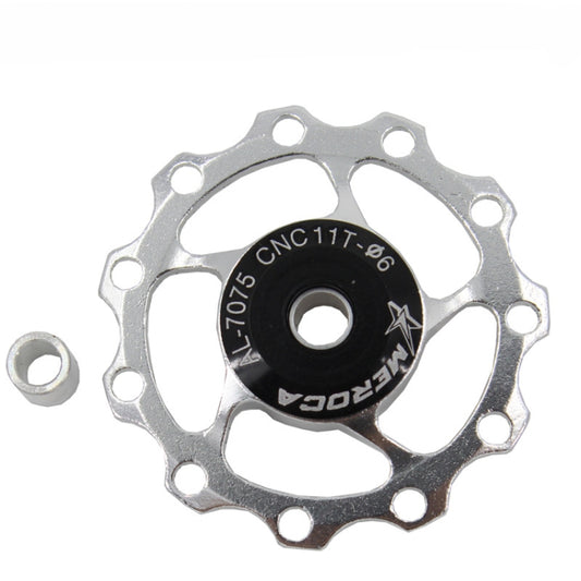MEROCA Metal Bearings Mountain Bike Road Bike Rear Derailleur Guide Wheel 11T/13T Guide Wheel, Specification:11T, Color:Silver - Guide wheels by buy2fix | Online Shopping UK | buy2fix