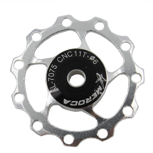 MEROCA Metal Bearings Mountain Bike Road Bike Rear Derailleur Guide Wheel 11T/13T Guide Wheel, Specification:11T, Color:Silver - Guide wheels by buy2fix | Online Shopping UK | buy2fix