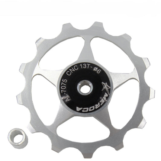 MEROCA Metal Bearings Mountain Bike Road Bike Rear Derailleur Guide Wheel 11T/13T Guide Wheel, Specification:13T, Color:Silver - Guide wheels by buy2fix | Online Shopping UK | buy2fix