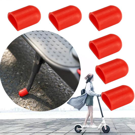 6 PCS For Xiaomi Mijia M365 Electric Scooter Accessories Tripod Foot Support Silicone Cover(Red) - Accessories & Parts by buy2fix | Online Shopping UK | buy2fix