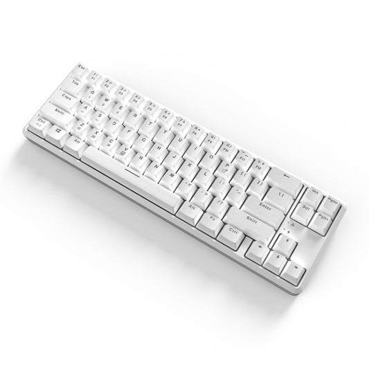 Ajazz K680T Mini USB Wired Dual-mode Charging 68-keys Laptop Bluetooth Mechanical Keyboard, Cable Length: 1.6m, Style:Tea Shaft(White) - Wired Keyboard by Ajazz | Online Shopping UK | buy2fix