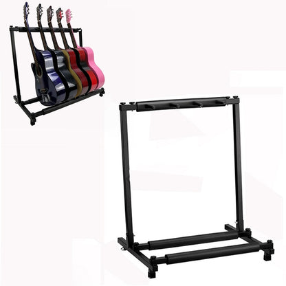 Foldable Long Metal Guitar Display Stand Shelf, Specification:Three Racks by buy2fix