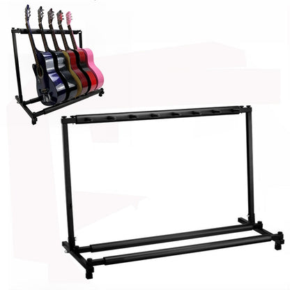 Foldable Long Metal Guitar Display Stand Shelf, Specification:Seven Racks by buy2fix