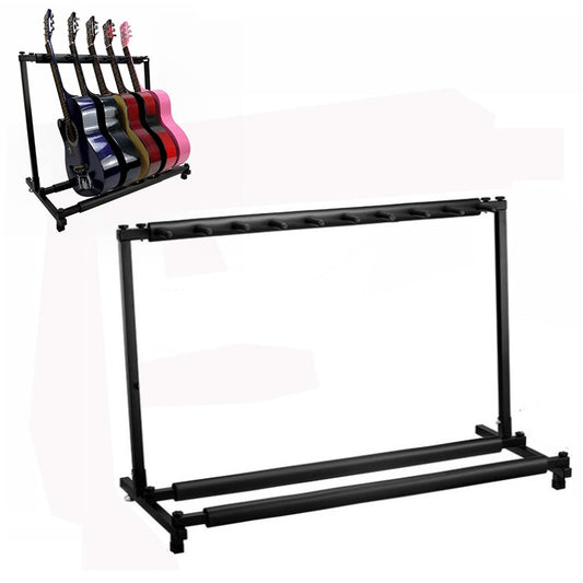 Foldable Long Metal Guitar Display Stand Shelf, Specification:Nine Racks by buy2fix