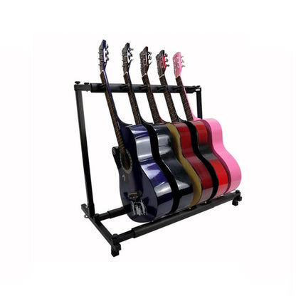Foldable Long Metal Guitar Display Stand Shelf, Specification:Nine Racks by buy2fix