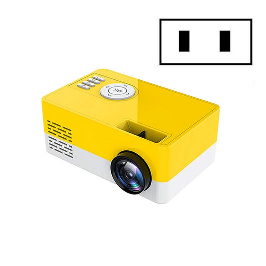 S261/J16 Home Mini HD 1080P Portable LED Projector, Support TF Card / AV / U Disk, Plug Specification:US Plug(Yellow White) - Mini Projector by buy2fix | Online Shopping UK | buy2fix