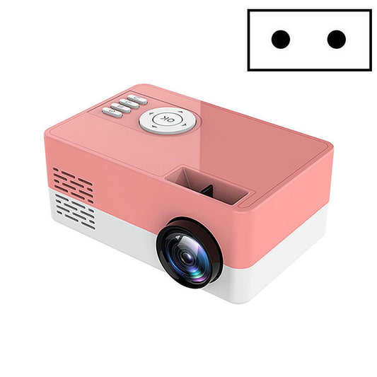 S261/J16 Home Mini HD 1080P Portable LED Projector, Support TF Card / AV / U Disk, Plug Specification:EU Plug(Pink White) - Mini Projector by buy2fix | Online Shopping UK | buy2fix
