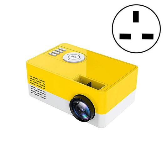 S261/J16 Home Mini HD 1080P Portable LED Projector, Support TF Card / AV / U Disk, Plug Specification:UK Plug(Yellow White) - Mini Projector by buy2fix | Online Shopping UK | buy2fix