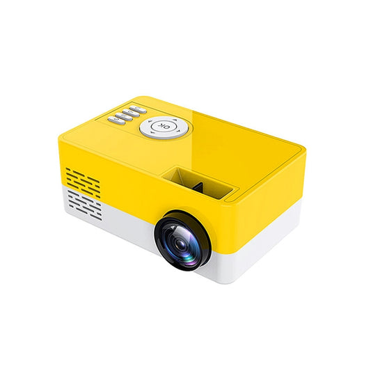 S261/J16 Home Mini HD 1080P Portable LED Projector, Support TF Card / AV / U Disk, Plug Specification:UK Plug(Yellow White) - Mini Projector by buy2fix | Online Shopping UK | buy2fix