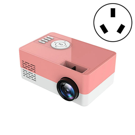 S261/J16 Home Mini HD 1080P Portable LED Projector, Support TF Card / AV / U Disk, Plug Specification:AU Plug(Pink White) - Mini Projector by buy2fix | Online Shopping UK | buy2fix