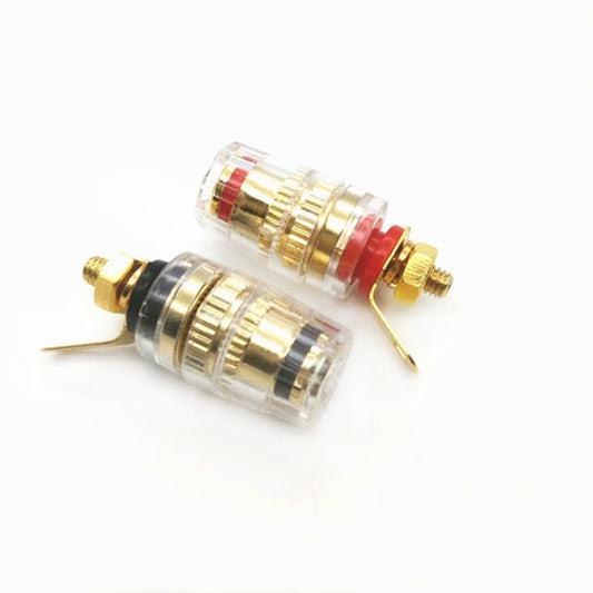 10 PCS / 5 Pairs Crystal Transparent Binding Post Audio Engineering Panel Speaker Socket 4mm Banana Socket(Color Random Delivery) - Audio Adapter by buy2fix | Online Shopping UK | buy2fix
